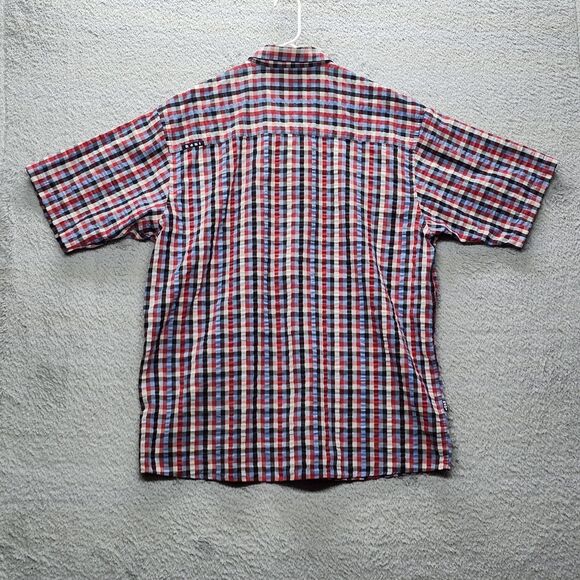 Koni Jean Co. Multi Color Plaid  Button Front Short Sleeve Shirt Size XL - Picture 8 of 13